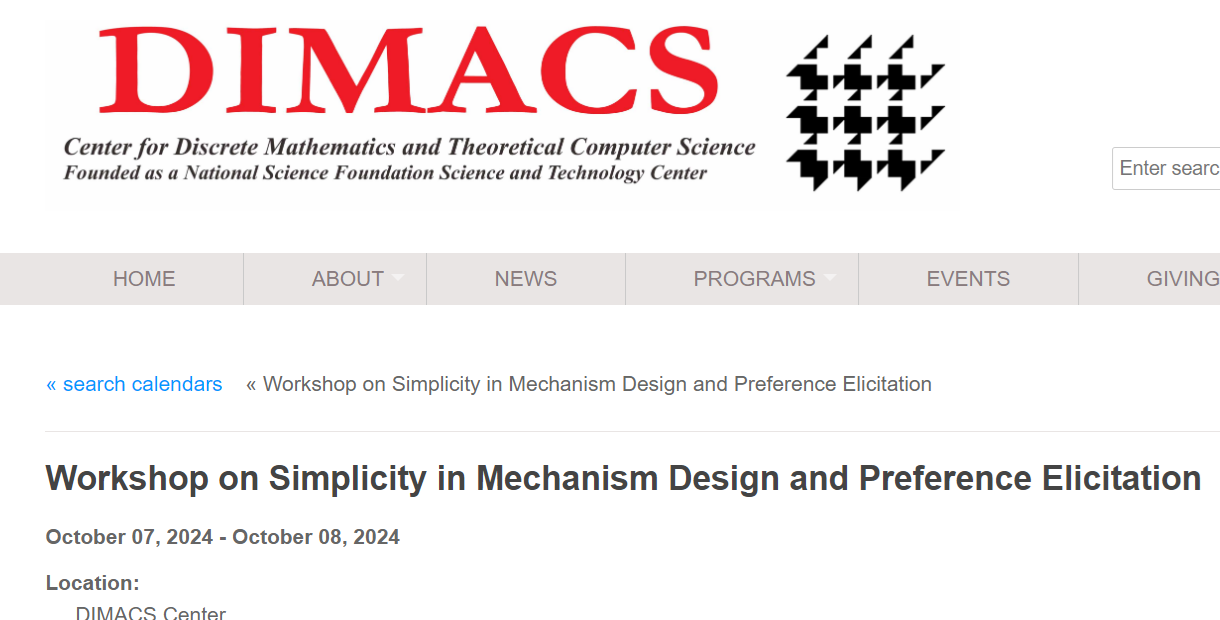 DIMACS Workshop, Rutgers University